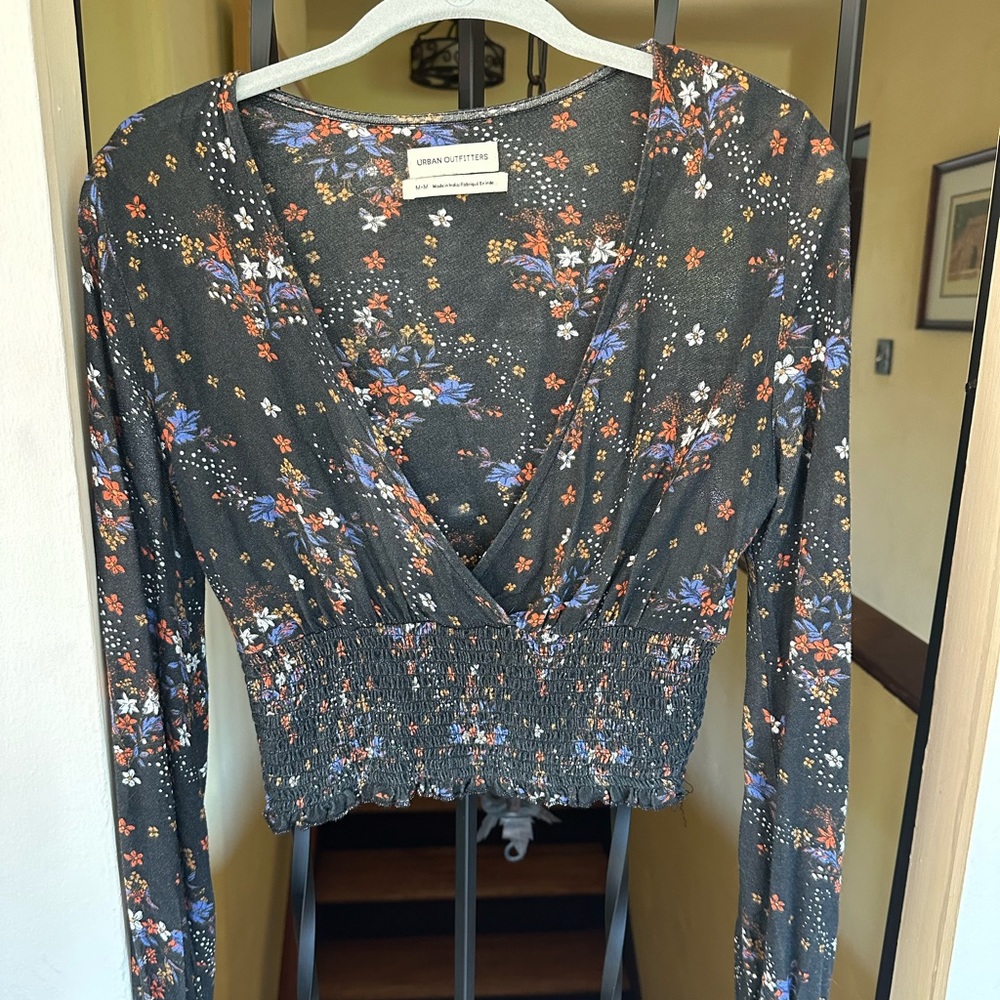 2 urban outfitter floral crop tops